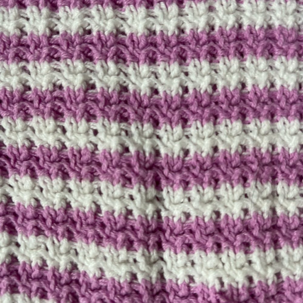 Girls 10/12 Cat and Jack Knit Striped Purple and White Sweater tank - Picture 6 of 7